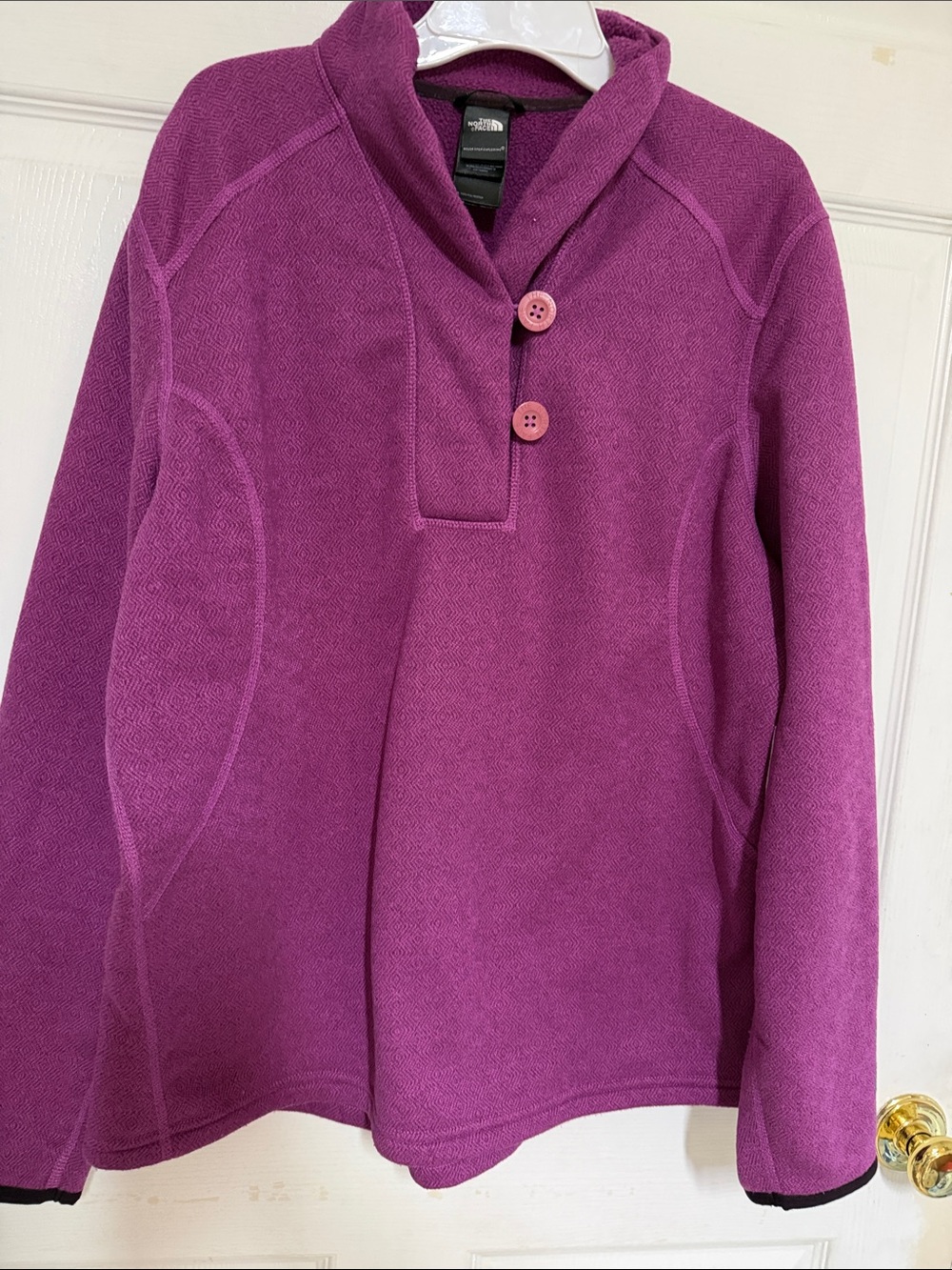 The North Face Women's Purple Shawl-Collar Fleece Pullover